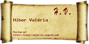 Hiber Valéria névjegykártya